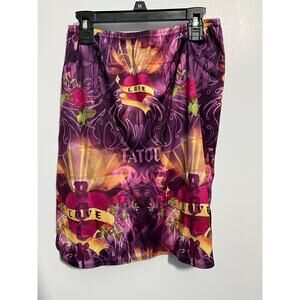 VTG Y2K Girlfriends LA Skirt XS Purple Heart Tattoo Skater Rock Love Whimsygoth